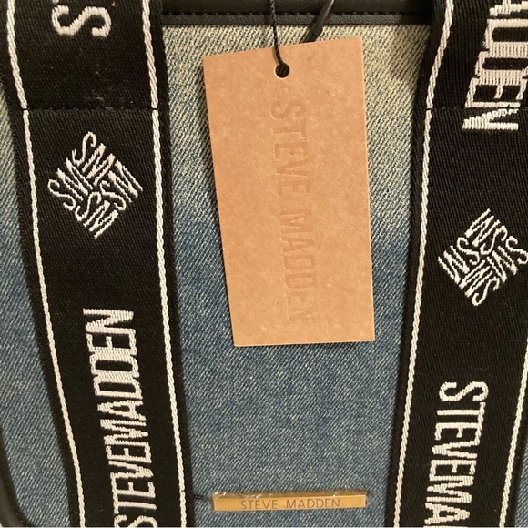 NWT Steve Madden Denim Bwebber Satchel Crossbody Handle Bag with Change Purse - Picture 14 of 16